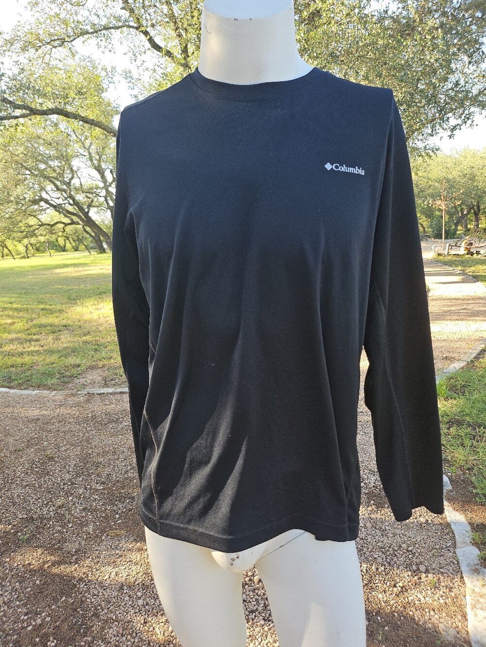 Columbia Omni-Heat Black Silver Lined Long Sleeve T-Shirt Sweater Size Large